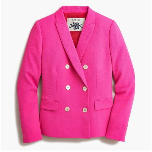 J. Crew Pink Double-Breasted Blazer - Picture 1 of 10